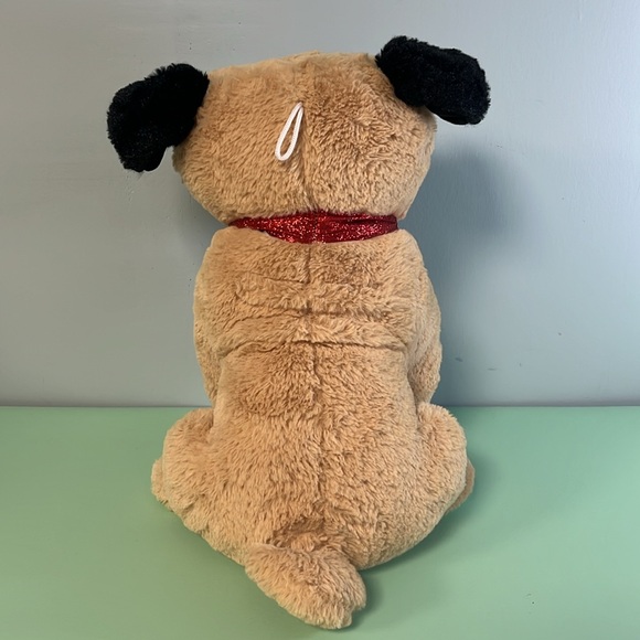 Peek-A-Boo Toys Plush Stuffed Pug Dog with Red Collar, Size 13”, Kid plush toy - Picture 3 of 8
